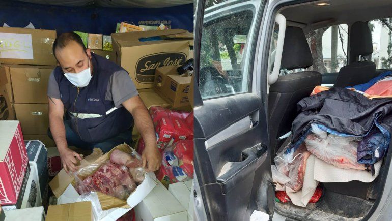 Contrabando: decomisan 3.800 kilos de carne, pescado y frutas