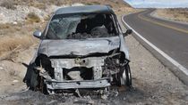 desgracia con suerte: se le prendio fuego el auto a una policia bombera