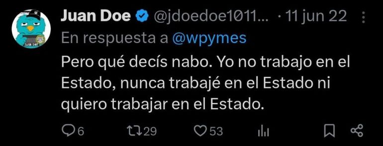 Juan Doe recibió un carpetazo en su designación. Juan Doe recibió un carpetazo en su designación.