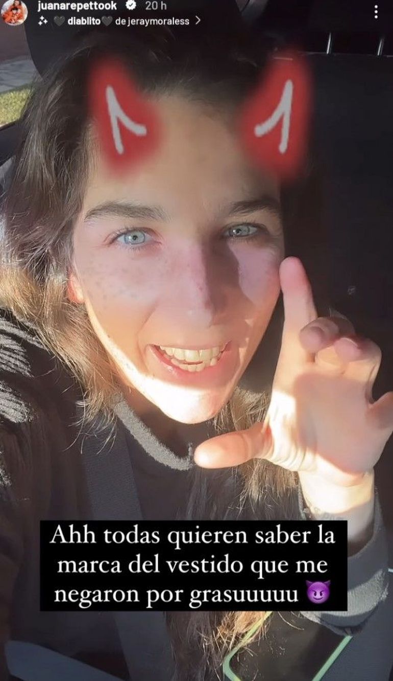 Juana Repetto escrachó a una marca que no quiso darle canje Juana Repetto escrachó a una marca que no quiso darle canje