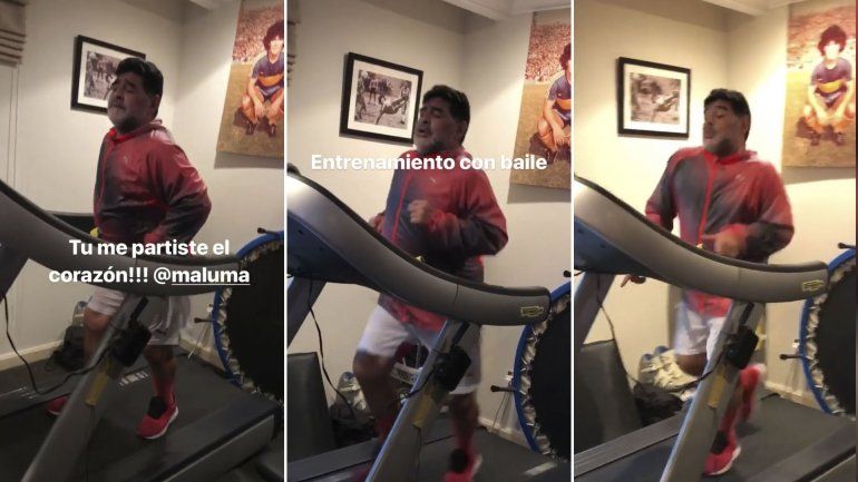 Diego entrena a puro reggaeton