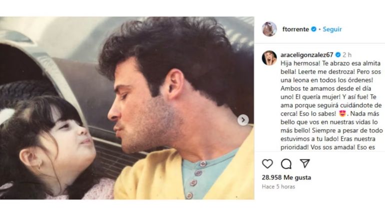 El posteo de Flor Torrente y la respuesta de Araceli González El posteo de Flor Torrente y la respuesta de Araceli González