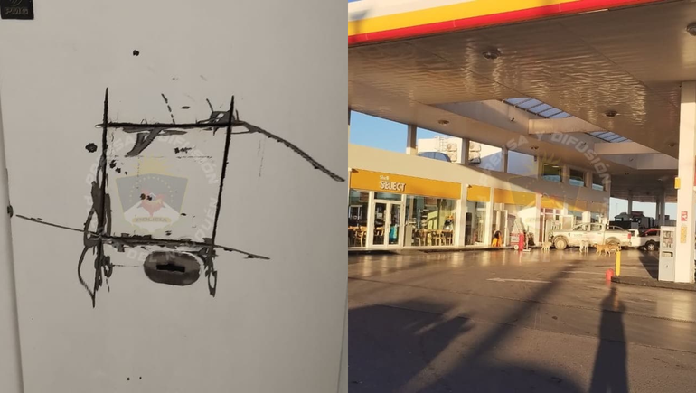 Violento robo en estación de servicio de Autovía Norte: atendió a un cliente y usó una amoladora para abrir la caja fuerte