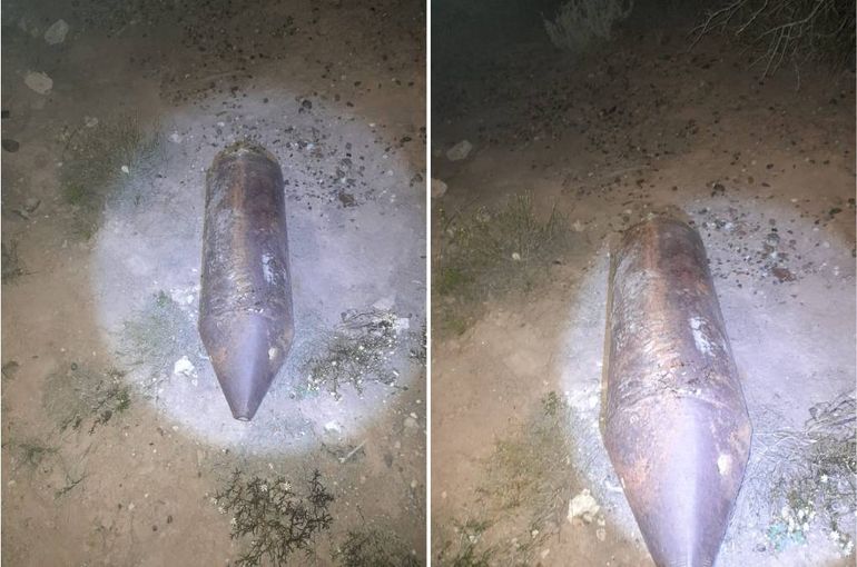 El artefacto fue hallado a unos 400 metros del lago Mari Menuco. El artefacto fue hallado a unos 400 metros del lago Mari Menuco.