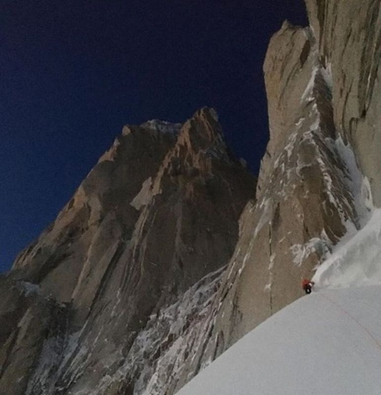 Hannold durante su subida al Fitz Roy. Hannold durante su subida al Fitz Roy.
