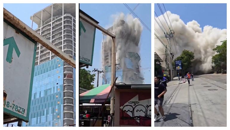 El terremoto que tuvo su epicentro en Birmania causó el derrumbe de edificios tambien en Tailandia. El terremoto que tuvo su epicentro en Birmania causó el derrumbe de edificios tambien en Tailandia.