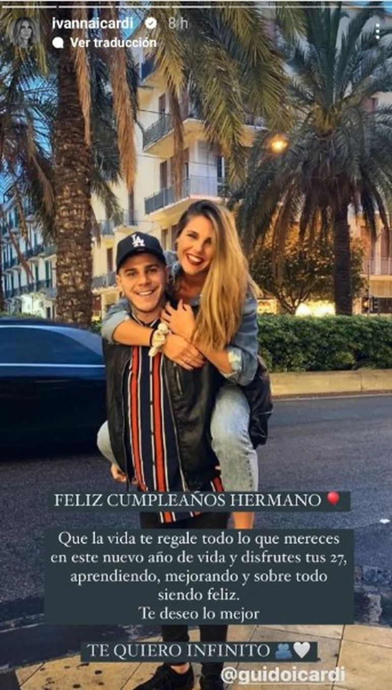 El posteo de Ivana, la hermana de Mauro Icardi, para su hermano Guido. El posteo de Ivana, la hermana de Mauro Icardi, para su hermano Guido.