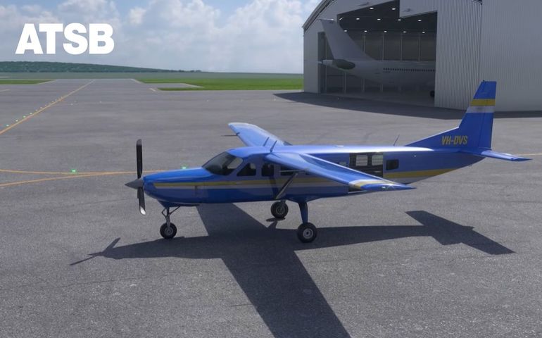 El avión desde donde saltaron los paracaidistas, según una recreación de la ATSB. El avión desde donde saltaron los paracaidistas, según una recreación de la ATSB.