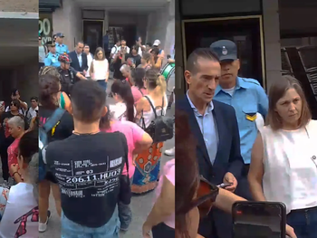 video: el mal momento que paso el ministro tobares con militantes de ate en pleno centro