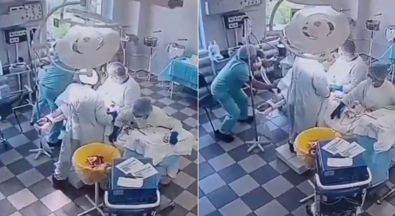 Impresionante video: médicos siguieron operando durante el terremoto y salvaron a un paciente