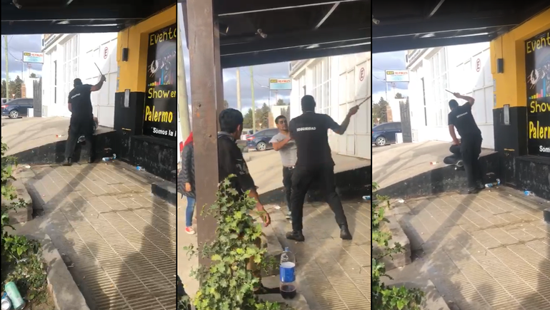 Brutal golpiza de un patovica a un joven en una fiesta de Halloween