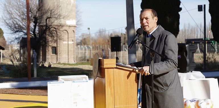 Omar Gutiérrez, al hablar en el acto. Omar Gutiérrez, al hablar en el acto.