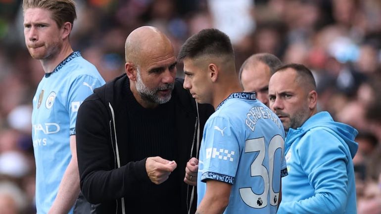 Pep Guardiola y el Diablito Echeverri Pep Guardiola y el Diablito Echeverri