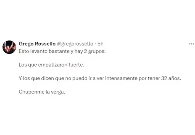 El segundo tuit de Grego Rossello El segundo tuit de Grego Rossello
