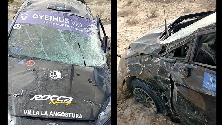 Tremendo vuelco del angosturense Leandro Martínez en el Rally Neuquino