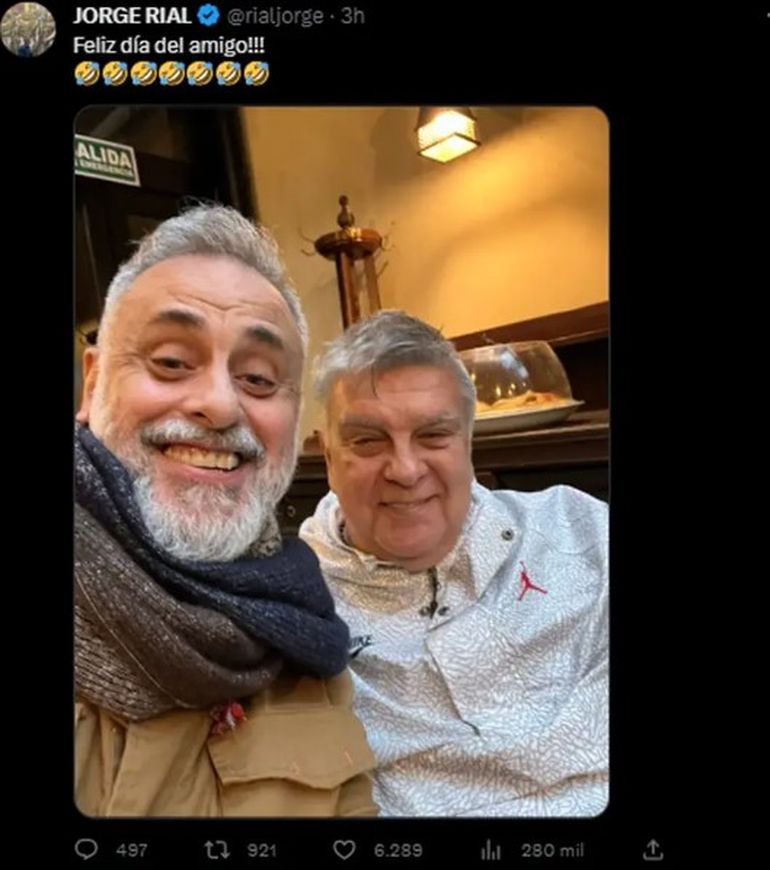 El irónico posteo que le hizo comprender a Luis Ventura las razones por las que Jorge Rial El irónico posteo que le hizo comprender a Luis Ventura las razones por las que Jorge Rial