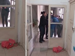 La mujer intentó encadenarse y tenía un encendedor para llevar adelante sus amenazas.