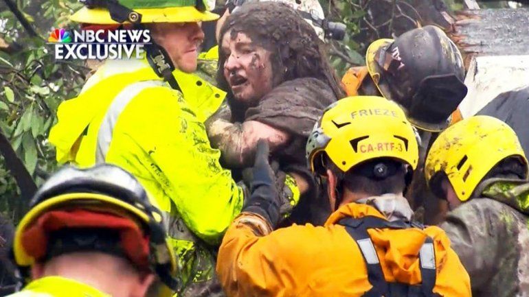 La joven había sido tapada por un alud generado por las lluvias en EE.UU.