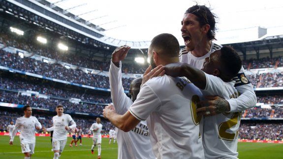 Benzema anotó para el Real en el clásico madrileño.