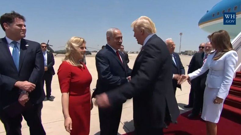 Trump llegó a Israel en su primer gira internacional