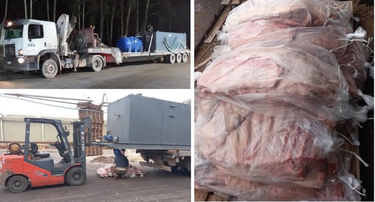 Las fotos muestran la dimensión del contrabando de carne. Las fotos muestran la dimensión del contrabando de carne.