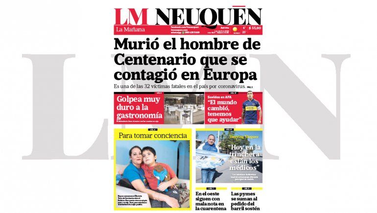 La edición impresa de LM Neuquén de hoy