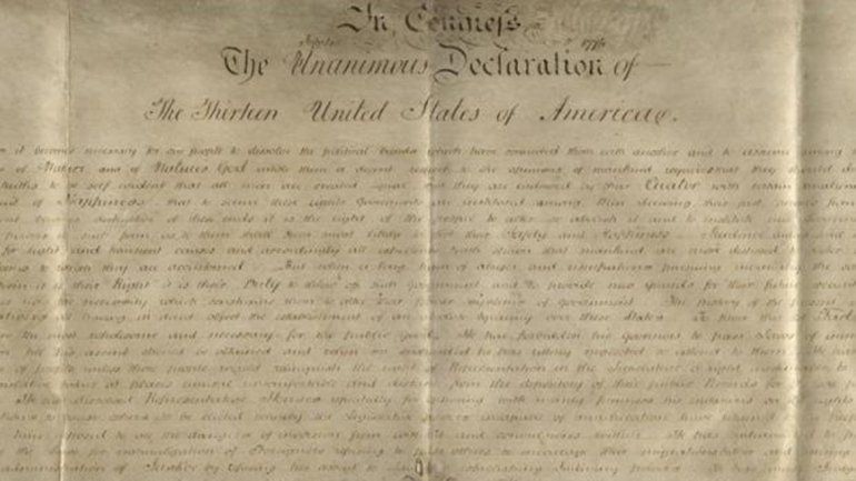 Es una copia de la Declaración de la Independencia del país.