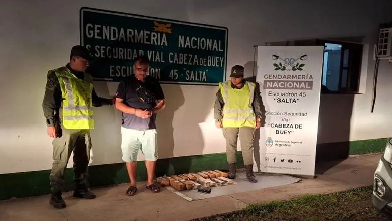 La droga incautada por Gendarmería en Salta pesó casi 17 kilos.