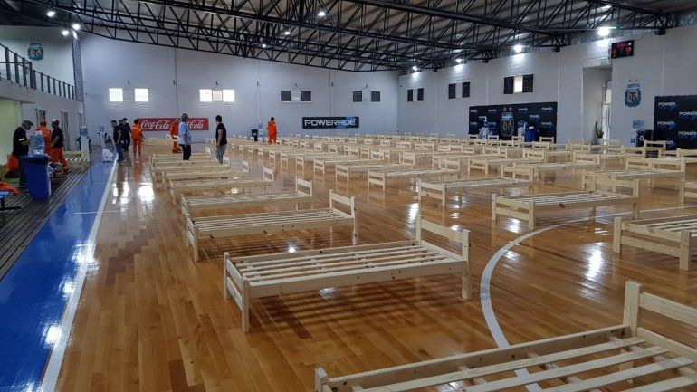 AFA prepara un hospital de campaña en el microestadio de futsal