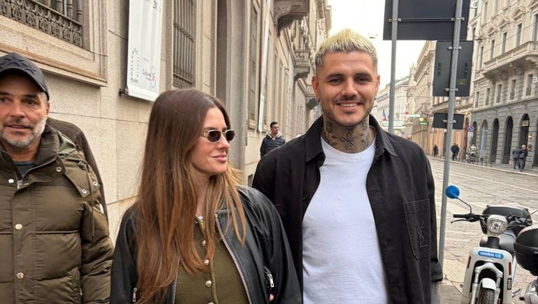 Los mediáticos fueron captados de recorrida por Milán.