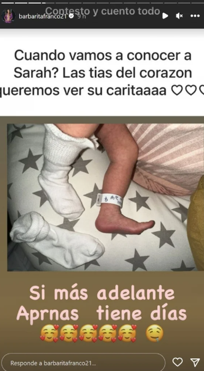 Barby Franco reveló cuál es el motivo por el que aún no mostró en público la carita de Sarah.