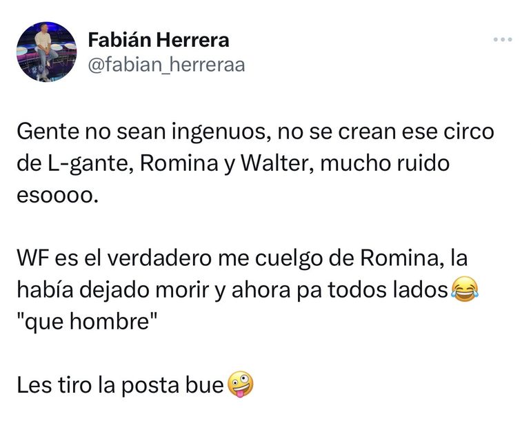 El polémico mensaje del sobrino de Romina Uhrig