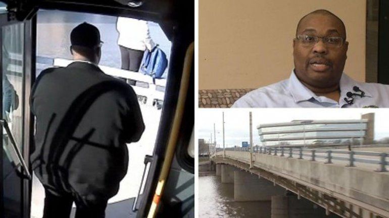 El conductor paró el micro y habló con la mujer