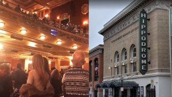 panico en un teatro por el grito de ¡heil, hitler! ¡heil, trump!