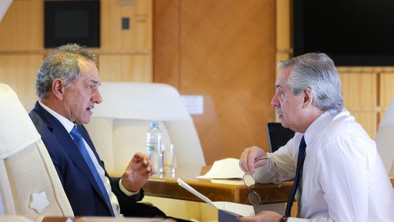 Alberto Fernández y Daniel Scioli, en tiempos mejores de la relación.