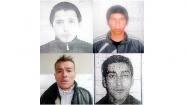 Los cuatro delincuentes fugados de la cárcel de la capital rionegrina.
