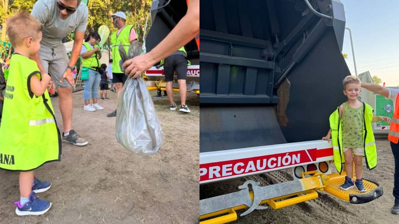 El tierno momento del nene que cumplió su sueño con los recolectores de basura