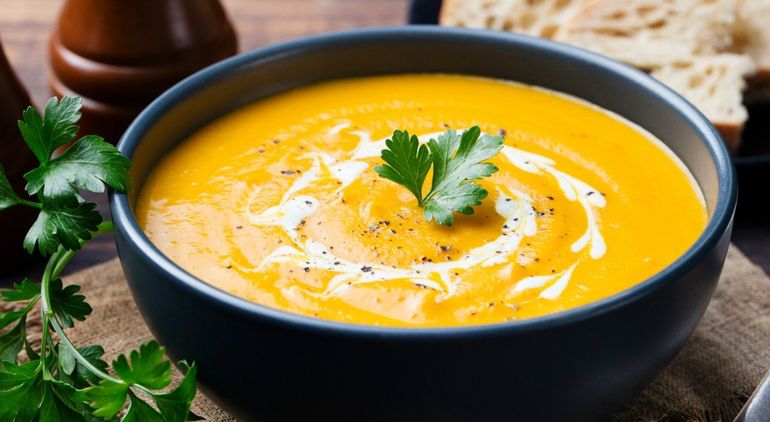 Sopa crema de zapallo, ideal para el otoño. Sopa crema de zapallo, ideal para el otoño.