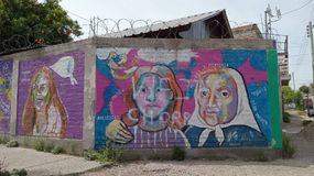 El mural vandalizado de Madres de Plaza de Mayo en Neuquén.
