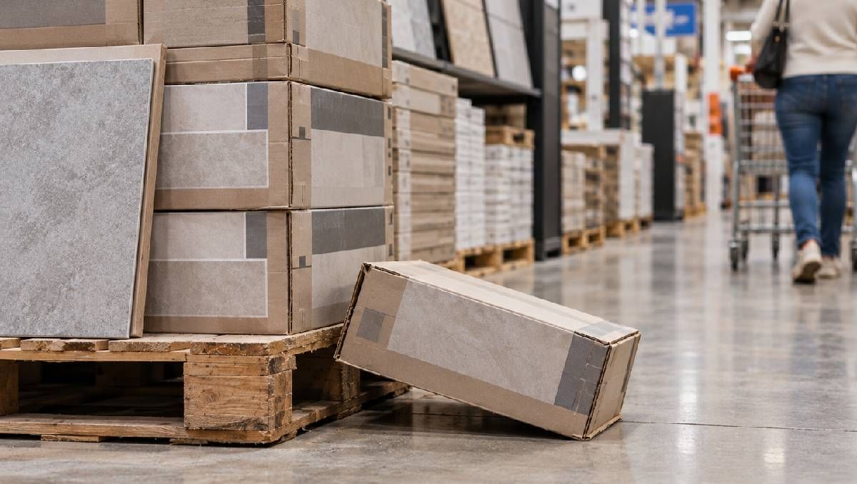 se le cayo una caja de ceramicos sobre el pie y termino con una fractura: multan al comercio