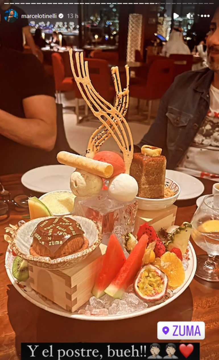 El extravagante postre que pidió Tinelli en un restaurante qatarí.