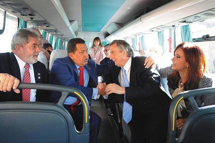 Lula, Hugo Chavez, Nestor Kirchner y Cristina Fernández.