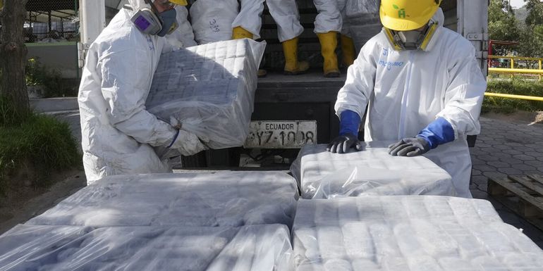 Cocaina incautada en una zona fronteriza de Ecuador. Cocaina incautada en una zona fronteriza de Ecuador.