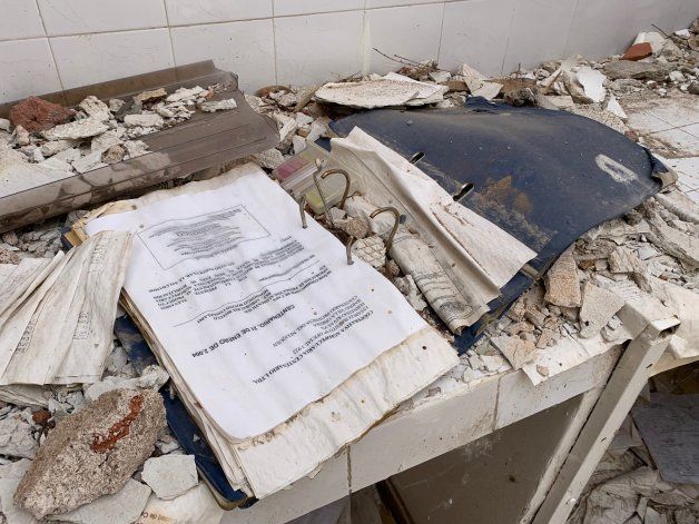 Viejos libros de actas de ingresos de animales que quedaron abandonados en el matadero.