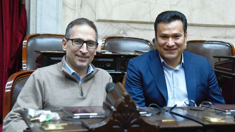 Los diputados nacionales Agustín Domingo (JSRN) y Osvaldo Llancafilo (MPN). Los diputados nacionales Agustín Domingo (JSRN) y Osvaldo Llancafilo (MPN).