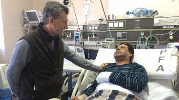 Macri visitó al jefe policial baleado por secuestradores