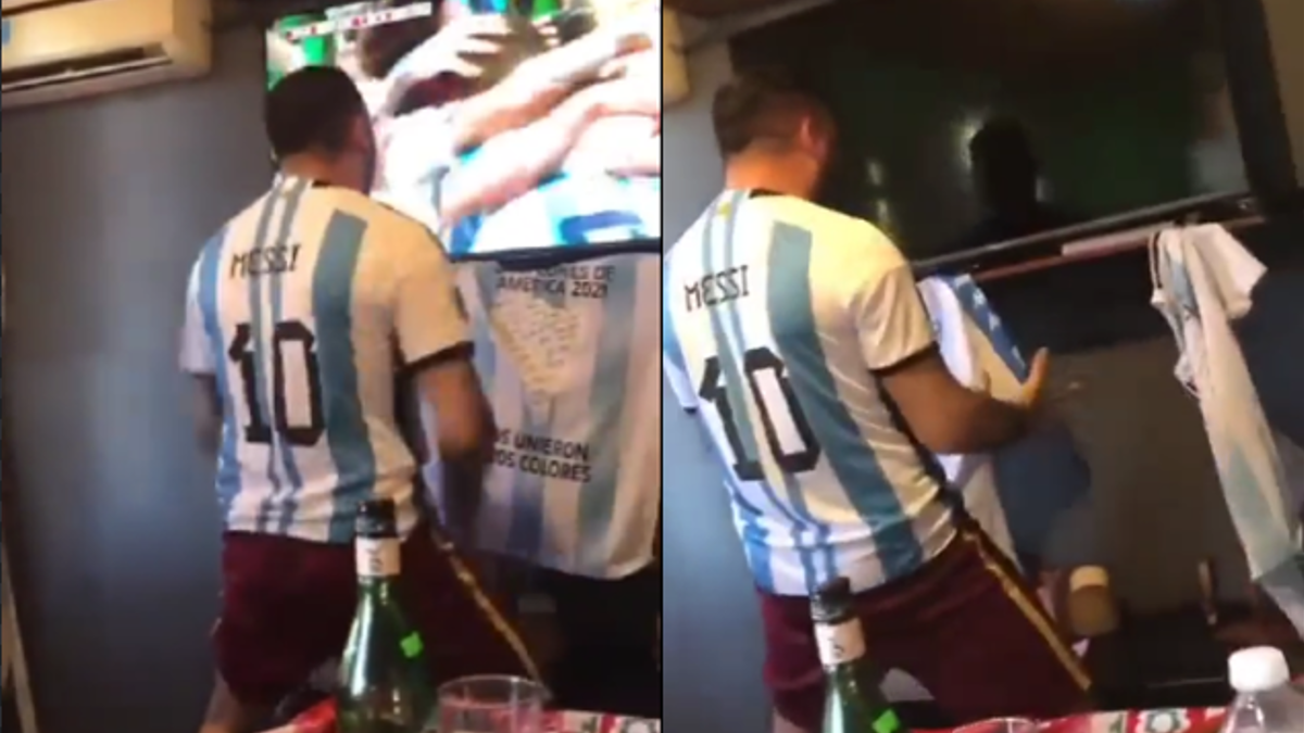 Festejó el gol de Messi y dejó a su familia sin televisor thumbnail