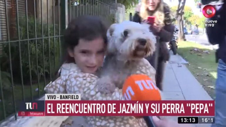 Final feliz: en el día de su cumpleaños, Jazmín encontró a su perra Pepa