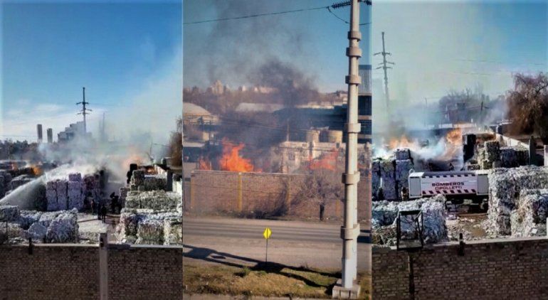 Impresionante incendio en la papelera de Ruta 151