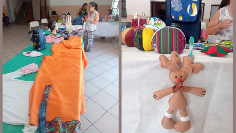 La última muestra del taller de costura de las vecinas del barrio El Progreso. La última muestra del taller de costura de las vecinas del barrio El Progreso.